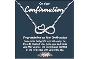 UNGENT THEM Infinity Heart Necklace for Girls, Birthday Valentines' Day Graduation Confirmation Christmas Back to School Gifts for Teens, Girls
