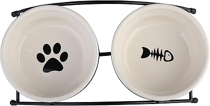 Amazon Com Mushroomcat Pet Personalized Feeder Double Ceramic