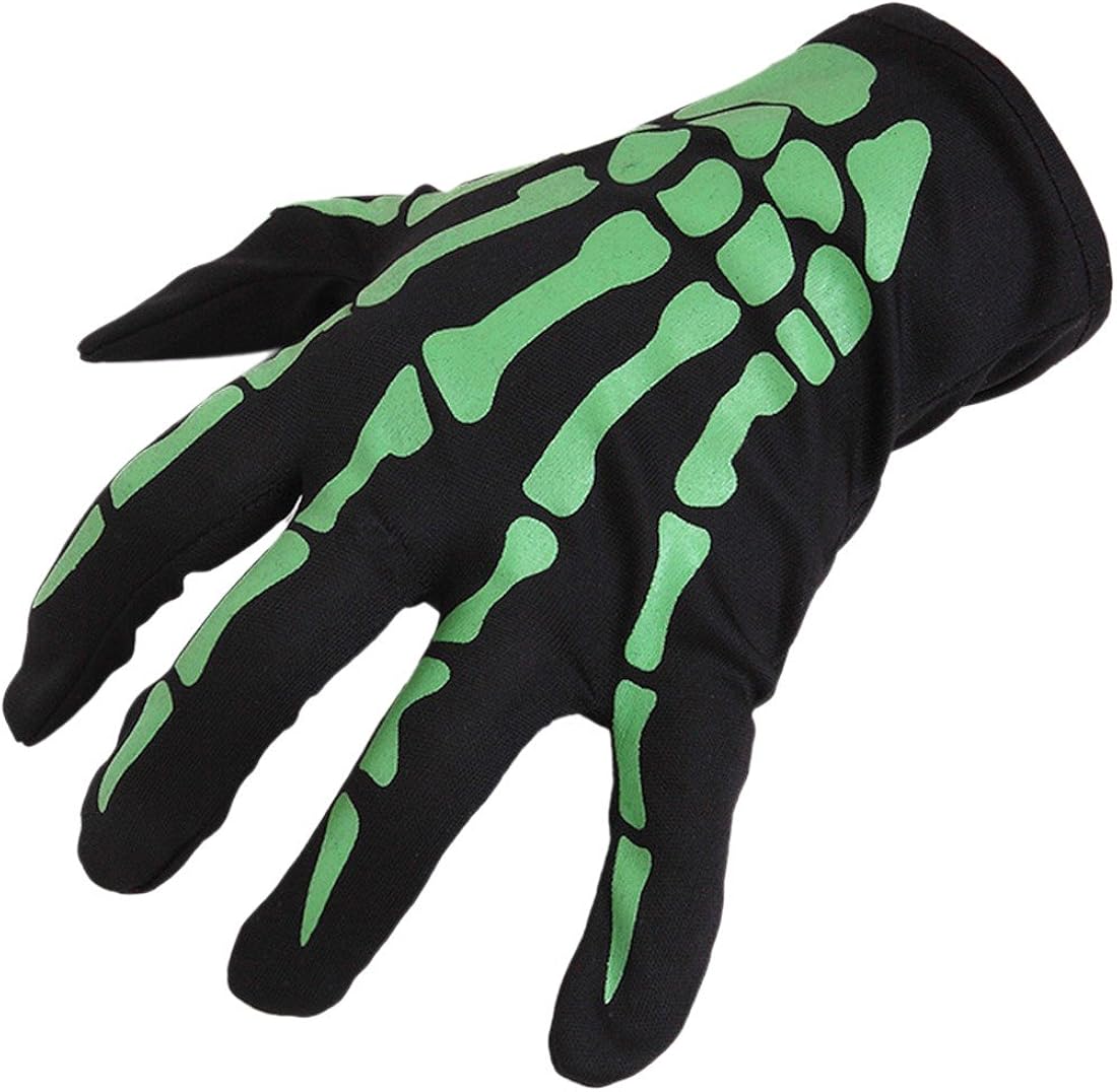 NEW Halloween Skeleton Short Gloves Skull fancy Unisex Hand Bones