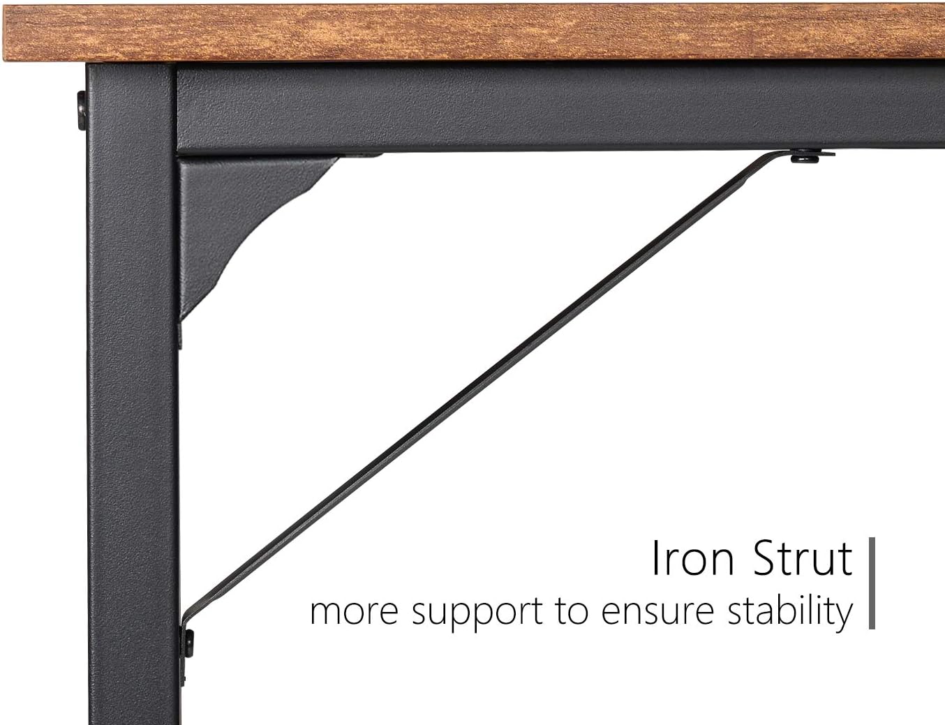 CubiCubi Computer Desk 47" Study Writing Table for Home Office, Industrial Simple Style PC Desk, Black Metal Frame, Rustic: Kitchen & Dining