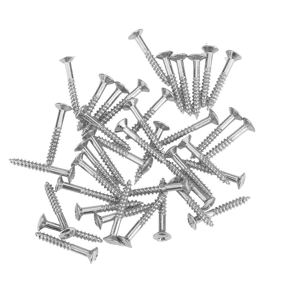 40 Pcs Guitar Pick Up Screws, Guitar Humbucker Pickup Screws Set Kit Ring Mounting Screws(Silver)