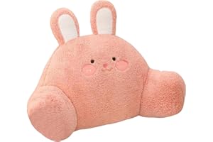 Reading Pillow for Bed Sitting up 24x12 Cute Cartoon Animal Back Support Pillow with Removable Cover, Multifunctional Soft