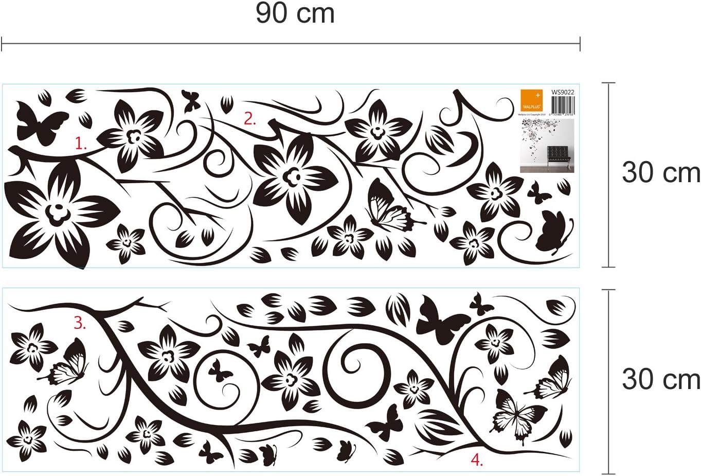 WALPLUS Butterfly Vine Wall Stickers for Kids Rooms - Nursery Decor, Removable & Repositionable Art Decals - Image 5