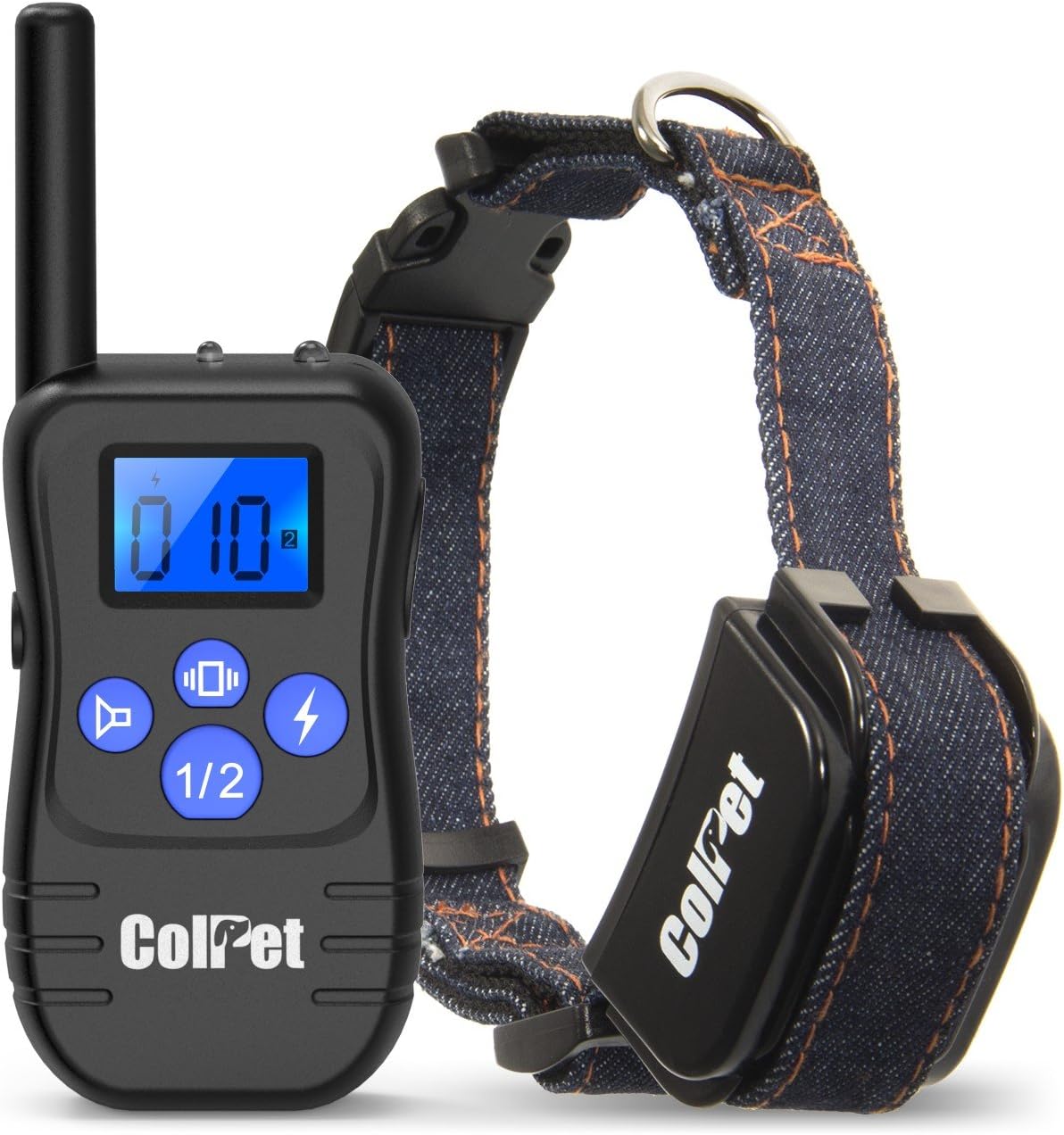 ColPet Dog Training Collar, Rechargeable and Waterproof Remote Controlled Collar with Beep/Vibration Electric E-Collar Dogs