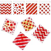 Valentines Cellophane Treat Bags, 100 Pcs Red Treat Cookie Bags with Seal, Plastic Polka Dot Self-Adhesive Candy Gift Goodie Snack Bag for Valentines Day Birthday Wedding Party Supplies 3.9 X 4.7 IN