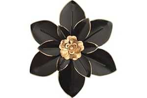 PICFARCE Metal Flower Wall Art Decor, 10“ Rustic Modern Floral Sculpture, Distressed Iron Wall Hanging Home Decoration Accent Artworks for Indoor Kitchen Bedroom Living Room Office Outdoor Garden Patio