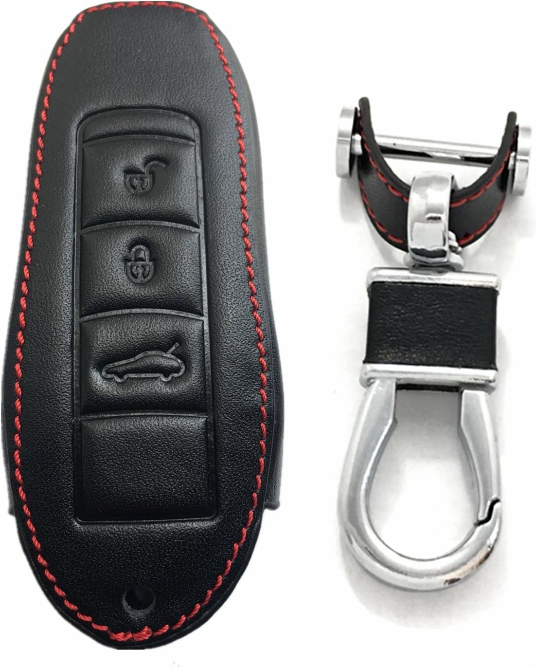 Rpkey Leather Keyless Entry Remote Control Key Fob Cover Case protector Replacement Fit For Porsche Boxster Cayman Cayenne 911 Panamera Macan KR55WK50138 KR55WK50136 7812D-5WK50138