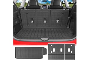 powoq 7&8 Seats Cargo Liner Compatible with 2019-2025 Subaru Ascent Trunk Mat TPE 3rd Backrest Mat Replacement for 2019-2025 Subaru Ascent Accessories (7&8 Seats Trunk Mat+3rd Row Backrest Mat)