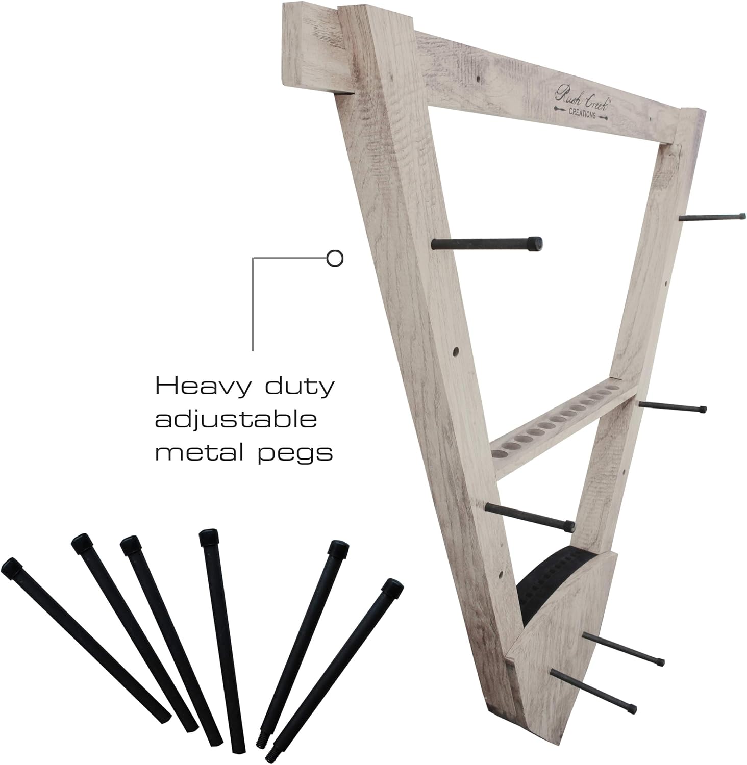 Rush Creek Creations Universal 3 Archery Bow Rack Wall Mount with 12 Arrow Capacity Barn Wood Finish - Features 3 Adjustable Bow Hanging Locations (38-4048) : Sports & Outdoors