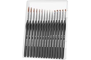 COCOALAND Miniature Paint Brushes,15Pcs Small Fine Tip Paintbrushes, Micro Detail Paint Brush Set, Triangular Grip Handles Art Brushes Perfect for Acrylic, Watercolor, Oil, Craft, Models, Warhammer 40k(Black)