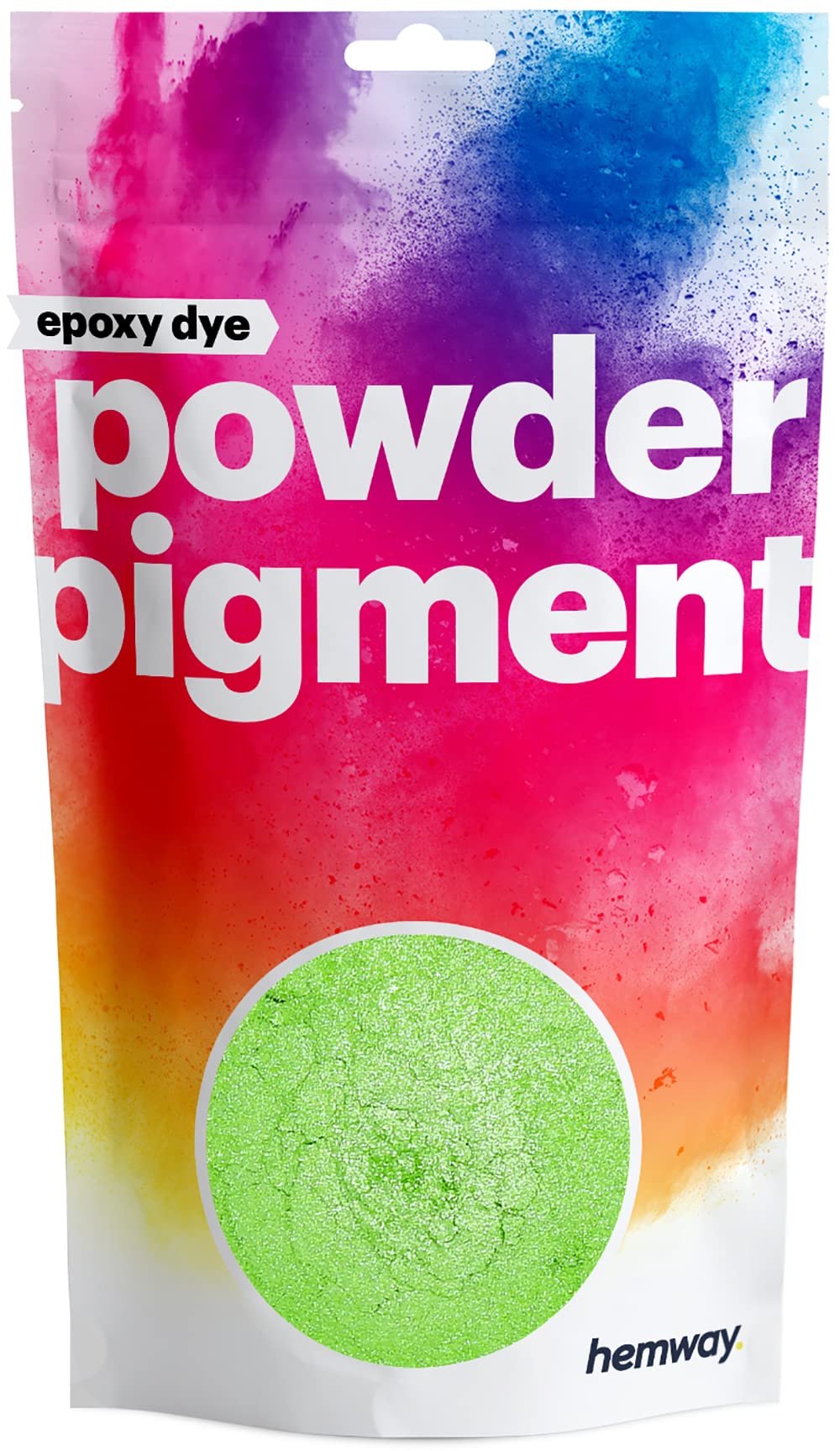 Hemway Epoxy Dye Powder Pigment Metallic Apple Green Powder 50g | Mica Pigment for Resin, Epoxy, Polyurethane Paint, Jewellery & Resin Floors, Colour Enhancement