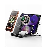 Intoval 5-in-1 Charging Station, for iPhones 17/17 Pro/17 Pro Max and Androids, iPad Pro/Air/Mini, Apple Watch 11/Ultra 3/Ultra 2/Ultra/10/9/8/7/SE, Wireless Charging Dock for Multiple Devices (Black)