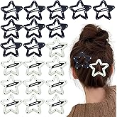 20PCS Star Hair Clips - Y2k Cute Hair Barrettes Non-Slip Decorative Accessories for Girls and Women(Black and White)