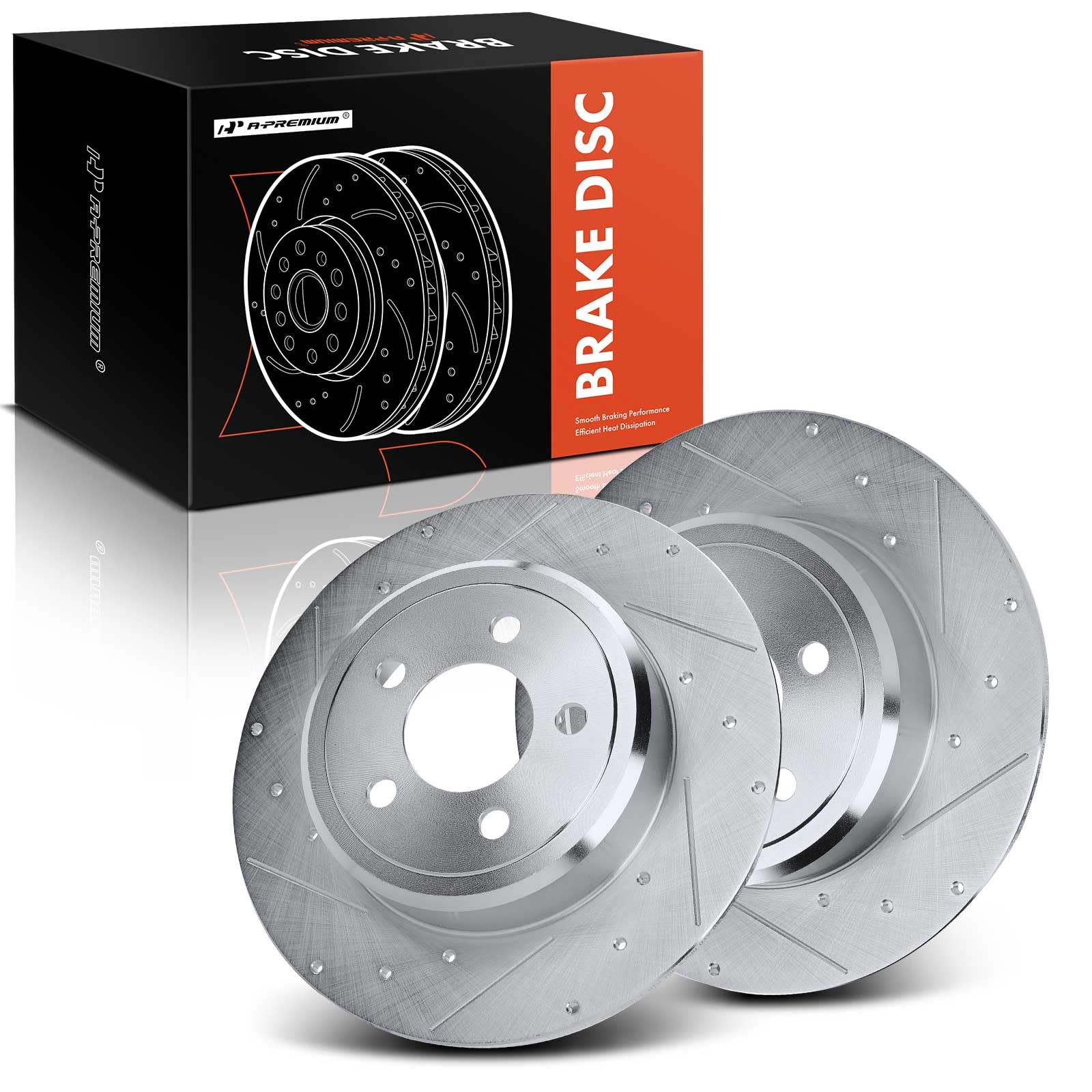 View 1 of ** ONLY ONE**
A-Premium 12.60 inch (320mm) Rear Drilled and Slotted Disc Brake Rotors Compatible with Select Dodge and Chrysler Models - Charger 2006-2021, Challenger 2009-2021, Magnum 2005-2008, 300 2005-2021