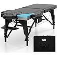 KCC Memory Foam Massage Table Premium Portable Foldable Massage Bed Height Adjustable, 84 Inches Long 28 Inchs Wide Home Salon Spa Bed Tattoo Table with Accessories &Carrying Case, Easy Set Up
