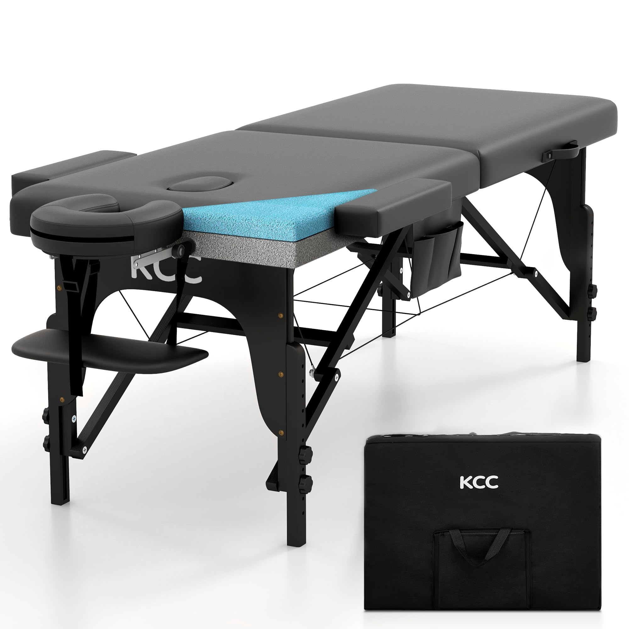 KCC Memory Foam Massage Table Premium Portable