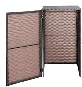 CASARIA Wheelie Bin Hideaway 240L Brown Poly Rattan Garden Shield view 8