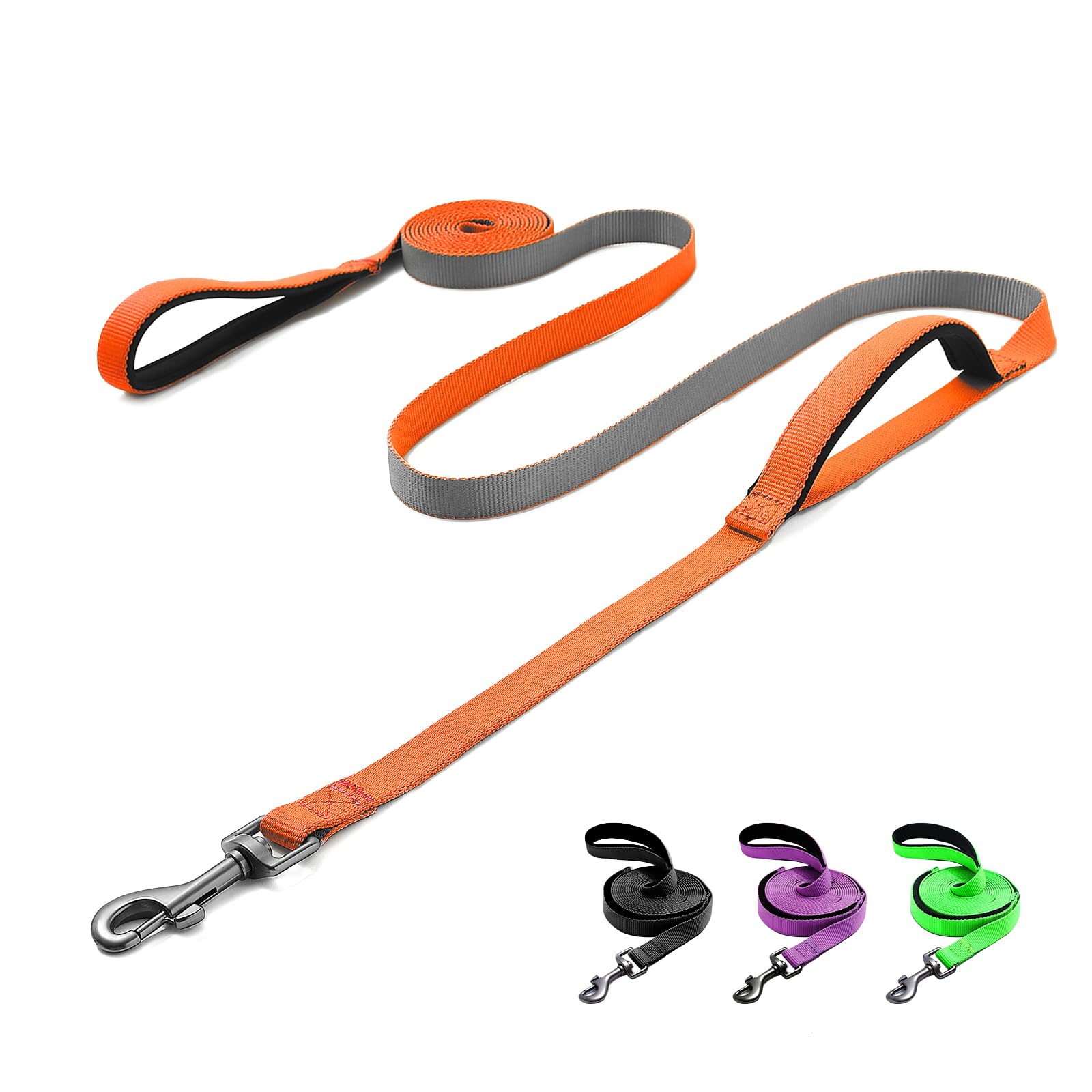 Demigreat Recall Lead for Dogs, 1.5 m / 3 m / 5 m Robust Long Dog Lead Training Lead with Padded Handle and Hand Strap, Training Lead for Small to Large Dogs