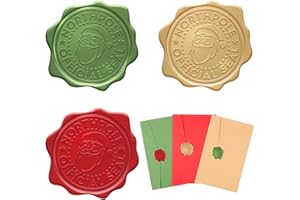 Outus 540 Pieces Christmas Wax Seal Stickers Flat Stickers Vintage Christmas Holiday Envelope Seal Sticker Santa Northpole Official Wax Seal for Party Favors, Invitations, Greeting Cards