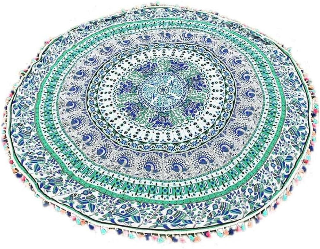 Amazon.com: Voberry Indian Mandala Round Beach Throw Tapestry Hippy Boho Gypsy Cotton Tablecloth ...