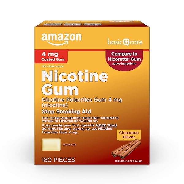 AMAZON BASIC CARE NICOTINE POLACRILEX COATED GUM 4...