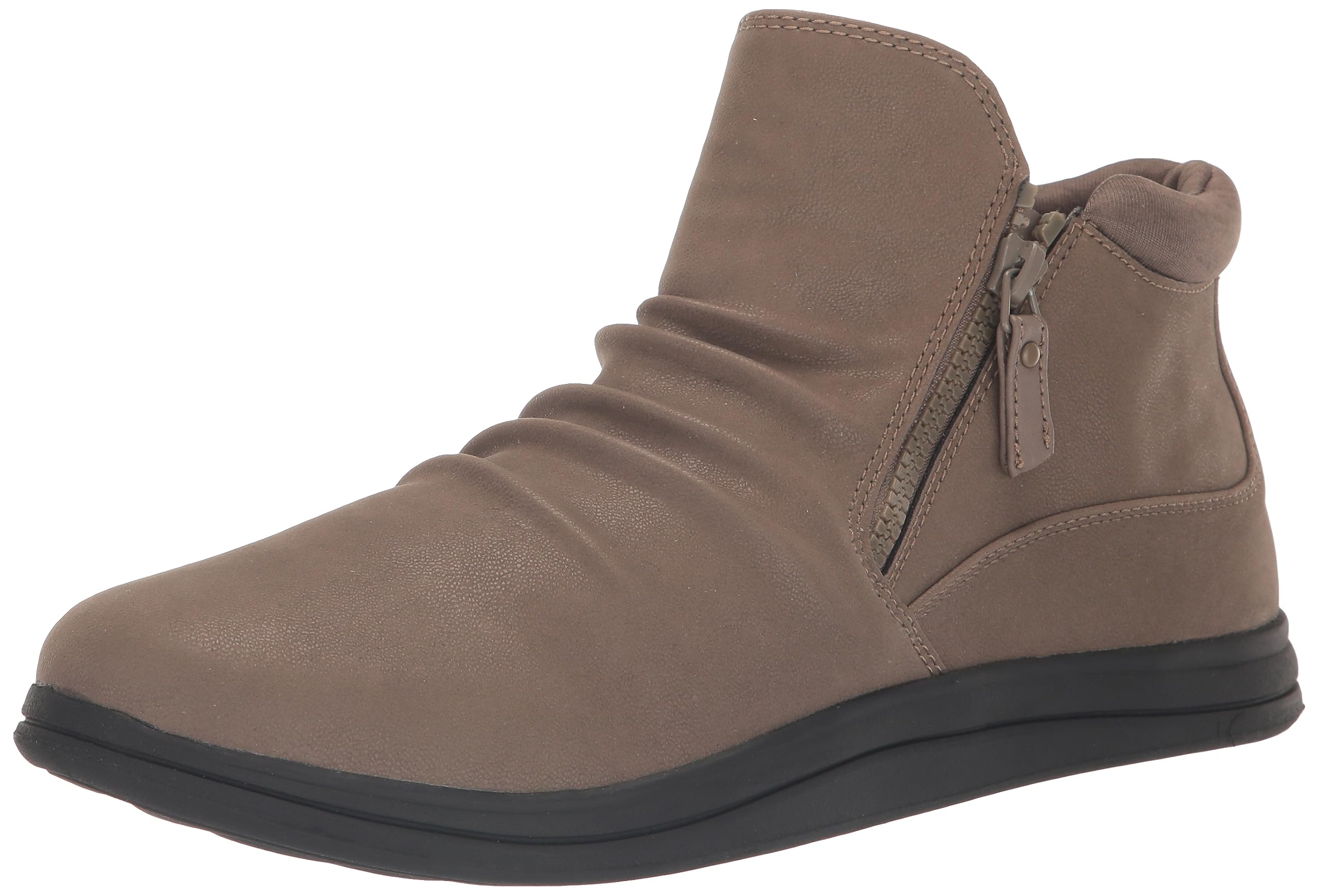 Clarks Women’s Breeze Range Ankle Boot, Dark Taupe Synthetic, 5