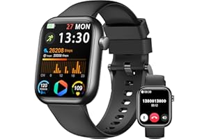 QVEQ Smart Watch for Men Women, 1.83" Fitness Watch (Answer/Make Call), Smartwatch with Heart Rate/Blood Pressure, Sleep Tracker, Pedometer, 120+ Sport Modes,IP68 Waterproof Fitness Tracker for Android IOS