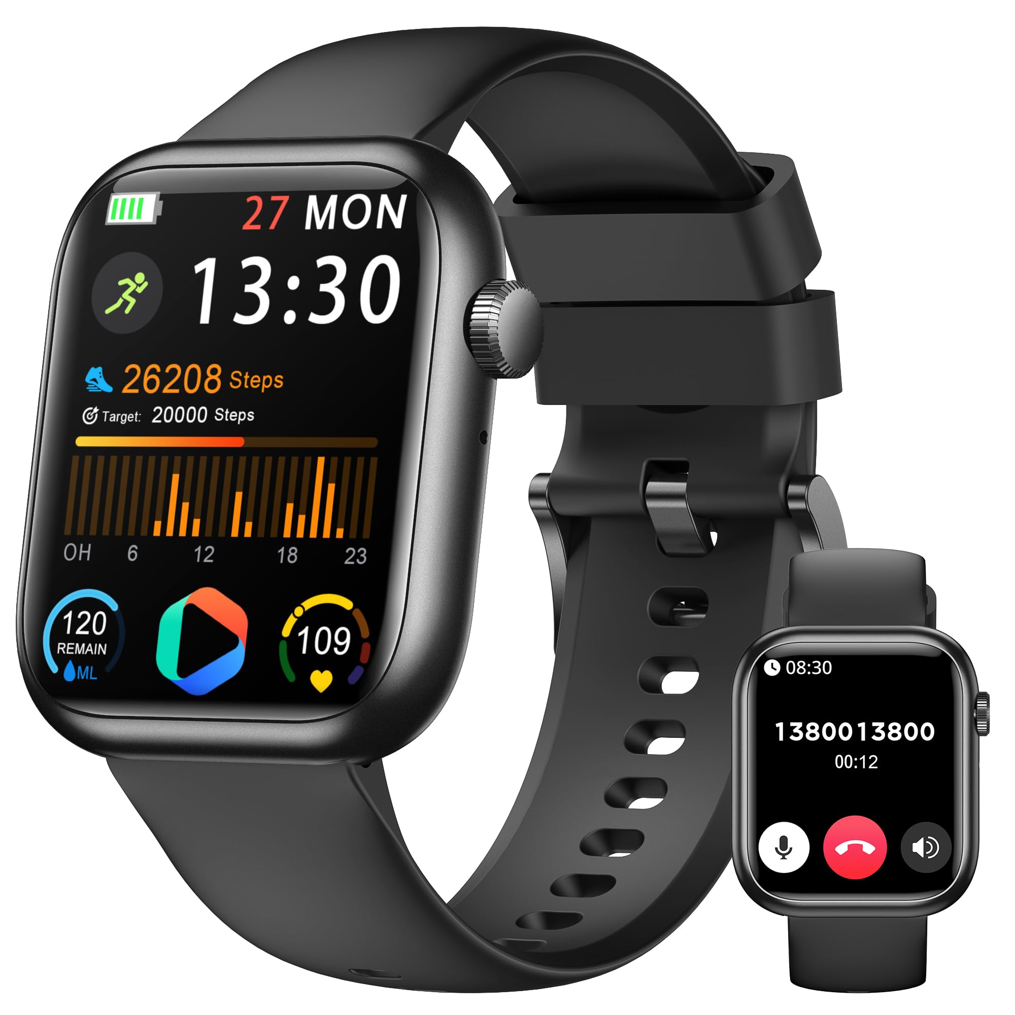 Photo 1 of Smart Watch for Men Women, 1.83" Fitness Watch (Answer/Make Call), Smartwatch with Heart Rate/Blood Pressure, Sleep Tracker, Pedometer, 120+ Sport Modes,IP68 Waterproof Fitness Tracker for Android IOS