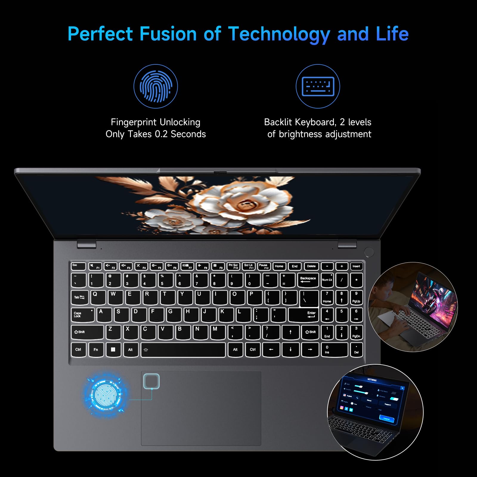 BLUEING 2025 Gaming-Laptop-Computer, 12th Inter 12-Core i5-1240P (Beat i5-12450H, Up to 4.4GHz) 16GB DDR4 512GB SSD, 15.6
