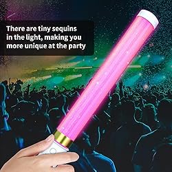 Bsgifts LED Glow Sticks 6 Pack, Reusable Light Up
