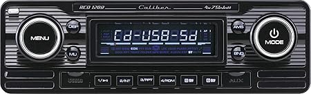 Caliber RCD120B Retrodesign Autoradio mit CD (SD Kartenslott, USB Anschluss) schwarz