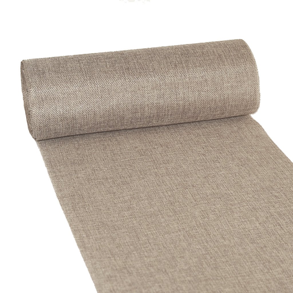Deko AS GmbH Shabby Chic table runner in linen look, polyester, odourless, beige, 20 cm x 5 m, 5