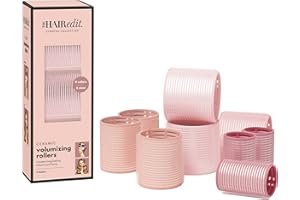 The Hair Edit Ceramic Core Hair Rollers for Salon-Quality Volume Professional Grade Thermal Rollers, Heat or No-Heat Styling, Soft Waves & Bouncy Blowouts, Root Lift, Long-Lasting Shine 9 Pack