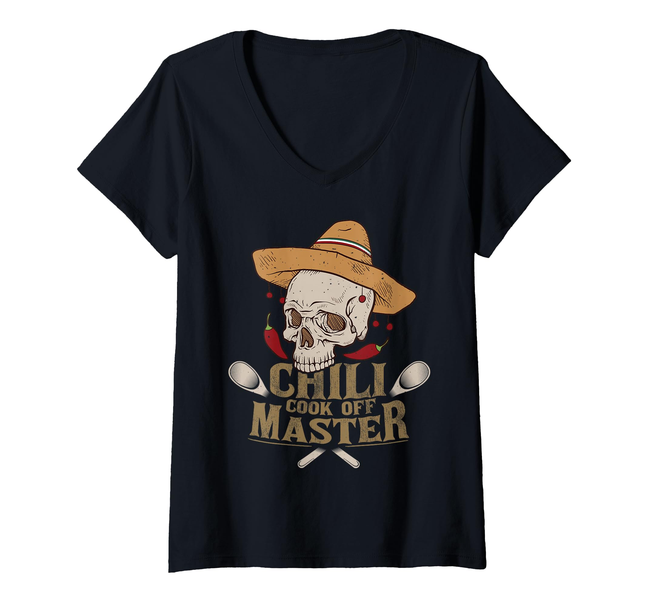 Womens Chilli Cook Off Master Cooking Competition Team Chef Award V-Neck T-Shirt