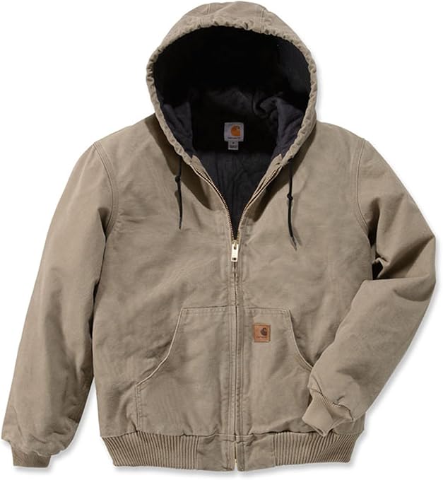 Carhartt J130 Sandstone Active Jacket â Quilted Flannel Lined Jacket: Amazon.co.uk: Clothing