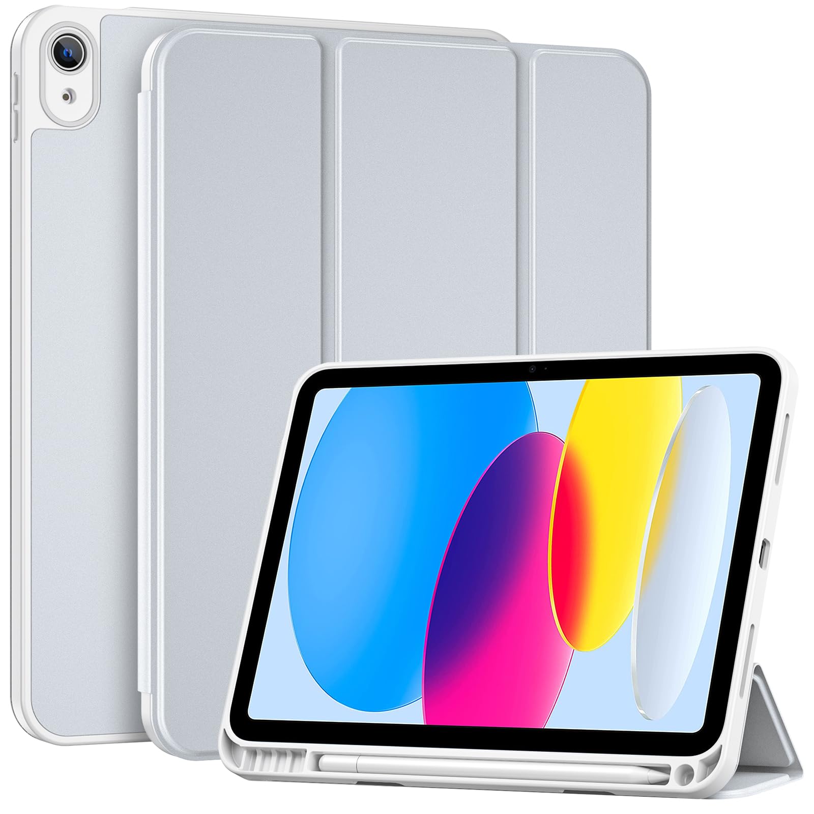 thumbnail image 2 of Shockproof Clear Rubber Case – For IPad 10th Gen 10.9-inch – With Pen Holder, Anti-Scratch, Water Resistant 2 of 5