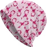 Pink Ribbons Beanie Hat Slouchy Cap Warm Cancer Headwear Stretch Knitted Hats For Women Men