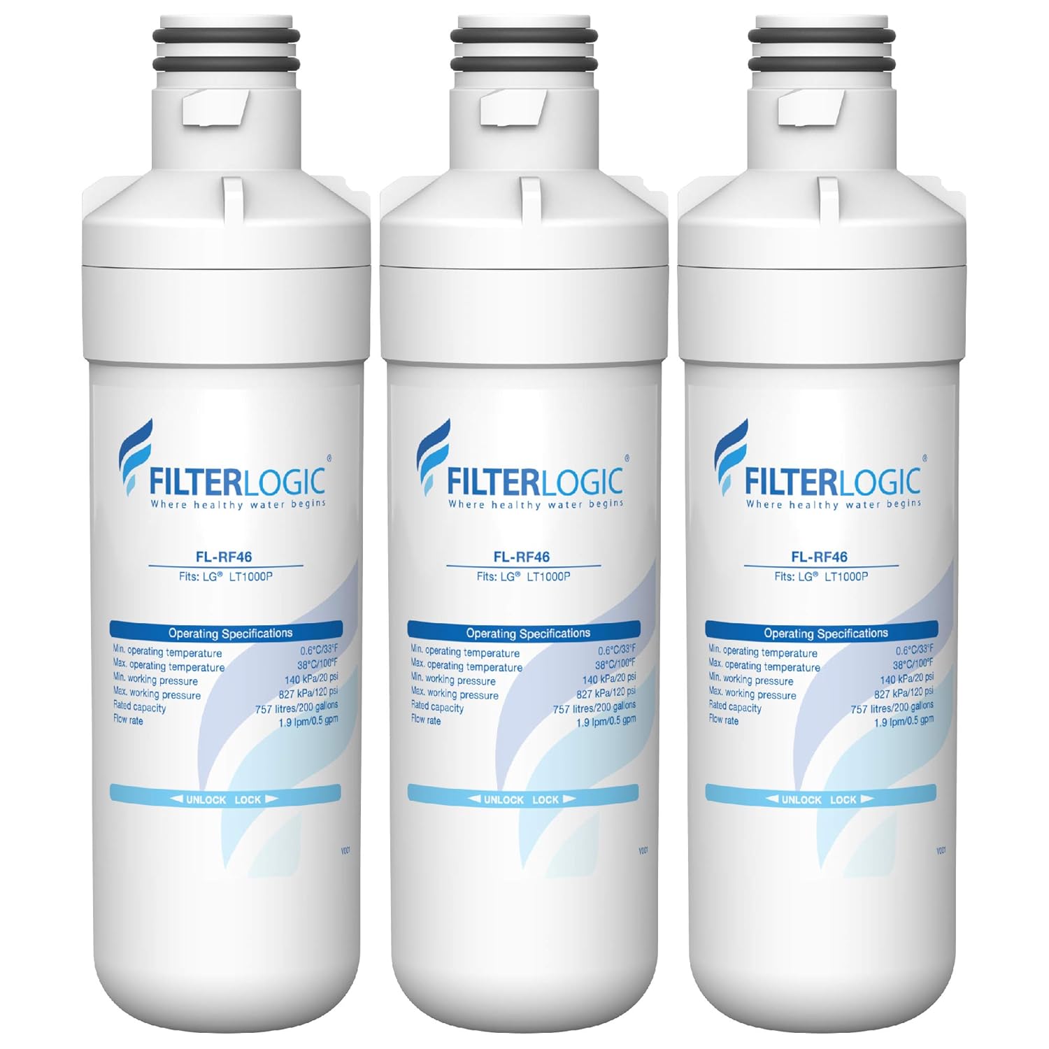 FilterLogic MDJ64844601 Refrigerator Water Filter, Replacement for LG