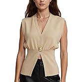 AMEBELLE Womens Vest Tops Button Down V Neck Sleeveless Knit Summer Top for Women