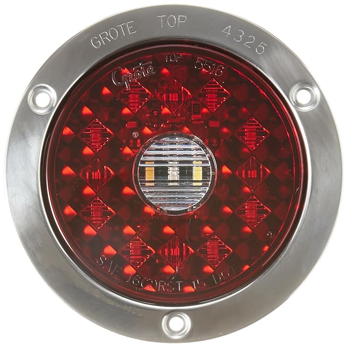 Grote 55202 4" Round LED Stop Tail Turn Light with Integrated Backup