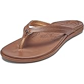 OLUKAI Honu Women's Beach Sandal, Soft & Comfortable Full-Grain Leather, Easy Slip-On Flip-Flops, Everyday, All-Day Comfort & Style