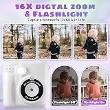 YKSLEMON Instant Print Camera for Kids 1080P 32G Card 3 Rolls Paper White view 7