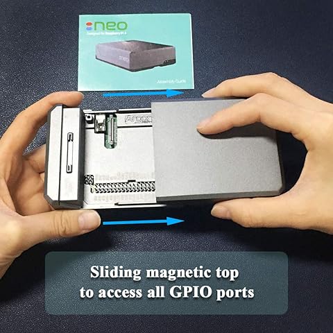 GeeekPi Argon NEO Caja de aluminio con enfriamiento pasivo, Raspberry Pi 4 caja con disipadores térmicos, Raspberry Pi 4 Carcasa de carcasa Disipación para Raspberry Pi 4B