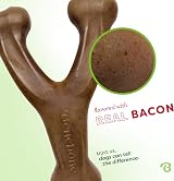 Benebone Indestructible Wishbone Dog Chew Toy Real Bacon Made in USA view 2