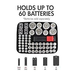 Tenergy Battery Organizer Storage Case with Battery