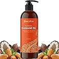 Tropical Scented Massage Oil for Couples - Tranquil Full Body Massage Oil for Massage Therapy with Moisturizing Jojoba Coconut and Sweet Almond Oil - Non Greasy Therapeutic Grade Non GMO and Vegan