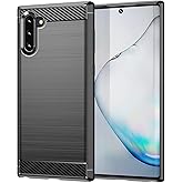 Aikcks for Samsung Galaxy Note10 Phone case, Shockproof, Scratch Resistant Carbon Fiber Jacket, Soft TPU, for Galaxy Note10 case (Black,)