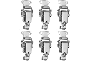 LC LICTOP Stainless Steel Toggle Latch Clamp 3 Inch, 6Pcs Spring Loaded Draw Latch, 90 Degree Compression Spring Hasp for Toolbox, Door, Hood, Lock, Catch, Buckle Fastener
