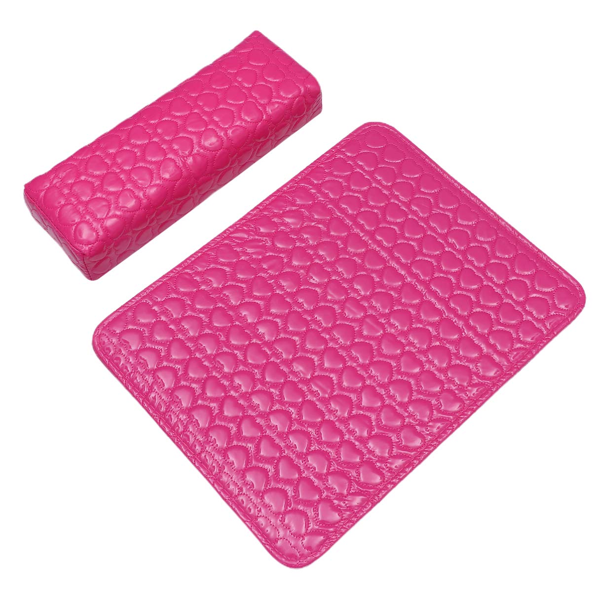 FRCOLOR Salon Nail Cushion Pillow Set Table Desk Nail Hand Rest Mat Manicure Nail Wrist Cushion for Women Rosy