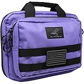 Exos Double Pistol Case - Tactical Double Soft Pistol Gun Bag - Handgun Carrying Case with Compartments - Hand Gun Storage Bag with MOLLE Webbing and Padded Interior